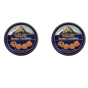 �P���u���b�W �A���h �e���Y �f���}�[�N �o�^�[ �X�^�C�� �o�^�[ �N�b�L�[ - 4 �I���X �~�j�� - 2�p�b�N Cambridge & Thames Cambridge and Thames Danish Butter Style Butter Cookies - 4 Oz. Mini Tin - 2 Pack