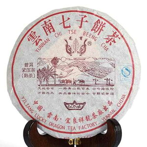 GOARTEA 200g / 7.05oz 2006-2008 Year Ripe Shu Top Aged Lucky Dragon Puerh Tea Cake - Yunnan Pu-erh Pu erh Puer Pu'er Chinese Tea