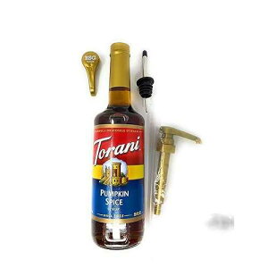 Torani �p���v�L���X�p�C�X�t���[�o�[�V���b�v �v���~�A�� 750ml Torani 750ml Pumpkin Spice Flavoring Syrup Premium