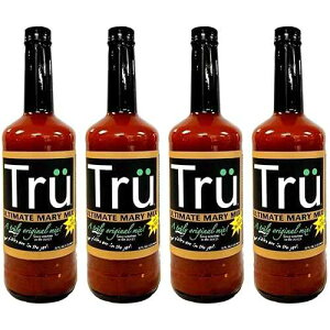 Tru Tru Ultimate Mary Mix ? Authentic & Bold Bloody Mary Mix for Cocktails & Recipes ? Tangy & Versatile Party Drink Mixer | Perfect for Cooking, Grilling & Dipping | 32 Fl Oz (Pack of 4)