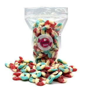 Smarty Stop Mini Sour Gummy Rings Candy GummiRoos (RED, BLUE & WHITE/Freedom Mix (Patriotic), 2 Pound (Pack of 1))