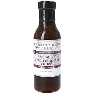 Terrapin Ridge Farms Raspberry Peach Chipotle Sauce ? Sweet & Smoky BBQ Glaze and Spread ? 15 Fl Oz Bottle