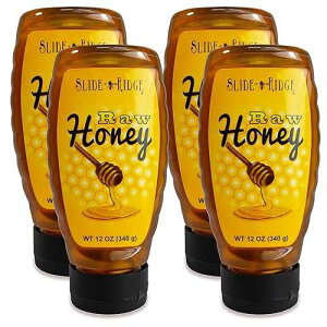 Slide Ridge Honey ? 100% Pure, All Natural, Raw & Unfiltered - 12 oz Squeeze Bottle 4 Pack
