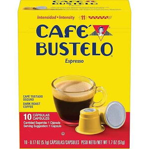 Cafe Bustelo Caf Bustelo Espresso Dark Roast Coffee, 10 Count Capsules for Espresso Machines, 11 Intensity (Pack May Vary)