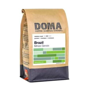 GoCoffeeGo Doma Coffee Roasting Company Brazil Minas Gerais Medium Roasted Whole Bean Coffee - 12 Ounce Bag
