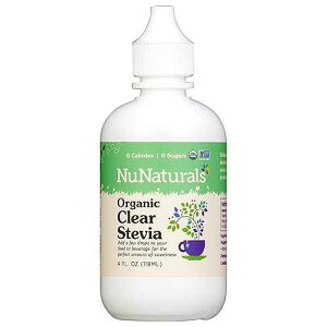 NuNaturals Organic Clear Extract Stevia, Plant-Based Sweetener, Plastic Bottle, 4 oz