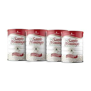 Cafe Santo Domingo INDUBAN Cafe Santo Domingo, 10 oz Can, Ground Coffee, Medium Roast - Product from the Dominican Republic (Pack of 4)