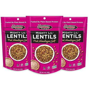 Seapoint Farms Mighty Lil' Lentils, Savory, Plant Based Snack, 5g Protein, 5g Fiber, Vegan, Gluten-Free, Non-GMO, Kosher, On-the-Go Snacking, Pink Himalayan Salt, 5 oz Bag (Pack of 3)