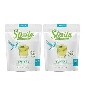 Stevita Supreme with Xylitol Pouch - 8 oz - Pack of 2 - All-Natural Sweetener - USDA Organic, Non-GMO, Vegan, Kosher, Keto, Paleo, Gluten Free, Erythritol-free - 454 Total Servings