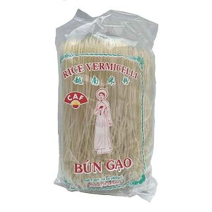 CAF Premium Vermicelli Noodles, Rice Vermicelli Noodles, Rice Sticks, Bun Gao, 14 Oz Gluten Free Pack of 1