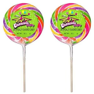 Bee Giant Sour Apple Carnival Swirl Lollipops 4.25 oz. (120g) (Pack Of 2)