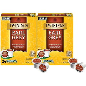 Twinings Earl Grey Black Tea K-Cup Pods for Keurig, 24 Count (Pack of 2), Flavoured with Citrus and Bergamot, Caffeinated, Enjoy Hot or Iced