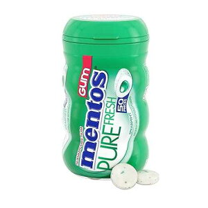 Mentos Pure Fresh Sugar-Free Chewing Gum with Xylitol, Watermelon, 90% Recyclable Curvy Bottle, 50 Pieces per Bottle (Pack of 1)