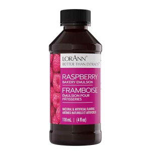 LorAnn Oils Raspberry Bakery Emulsion: True Essence, Ideal for Boosting Fruit Tones in Cakes, Cookies & Desserts, Gluten-Free, Keto-Friendly, Extract Substitute Essential for Your Kitchen, 4 Oz