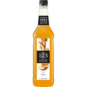 1883 MAISON ROUTIN 1883 Peach Syrup for Drinks, Made in France, 1 Liter Plastic Bottle