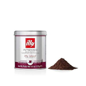 illy Ground Coffee Espresso - 100% Arabica Coffee Ground ? Intenso Dark Roast ? Warm Notes of Cocoa & Dried Fruit - Rich Aromatic Profile - Precise Roast - No Preservatives ? 4.4 Ounce