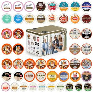 Crazy Cups Custom Variety Pack Coffee, Tea, and Hot Chocolate Holiday Winter Sampler - Single Serve Pods for Keurig K-Cup Machines, 50 Assorted Flavors Party Mix(Pack of 1)