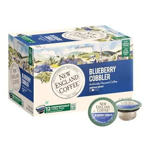 New England Coffee Blueberry Cobbler Medium Roast Single Serve Pods, 12ct Box (Pack of 1)