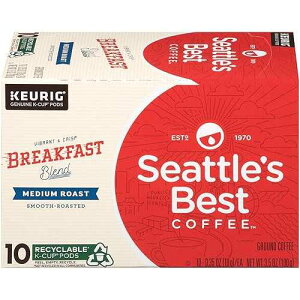 Seattle's Best Coffee Seattle's Best Coffee K-Cup Pods, Breakfast Blend, Medium Roast Smooth-Roasted Ground Coffee, 10 CT K- Cups/Box (Pack of 1 Box)