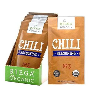 Riega Organic Chili Seasoning Mix Bold Blue Ribbon Spice Blend, Slow Cookers, Soups & Stews 0.9 oz (Pack of 8)