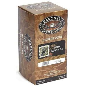 Baronet Coffee Pods [French Roast Kenya-54 Pods] Single Cup Use, Like Senseo [3 Boxes of 18 Single Serve 10 Gram] Regular Strength [Dark French Roast Kenya]