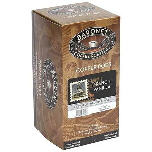Baronet Coffee Pods [French Vanilla-54 Pods] Flavored Single Cup Use, Like Senseo [3 Boxes of 18 Single Serve 10 Gram] Regular Strength, Medium Roast [French Vanilla]