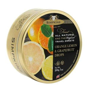 Simpkins Candy Travel Sweet, Orange Lemon & Grapefruit Drops, 7 Ounce Tin (Pack of 1)