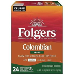 �t�H���W���[�Y �L���[���O�������p 100% �R�����r�A�Y�f�J�t�F K �J�b�v�A24 �� Folgers 100 percent Colombian Decaf K-Cups for Keurig brewers, 24 Count