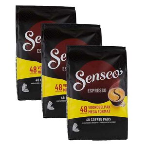 Senseo Espresso Dark Roast Coffee Pods 144 Count (3 Packs) Strong & Concentrated Flavor with Rich Crema Single-Serve Coffee Pads Compatible with Senseo & PeleCom Machines Imported from the Netherlands