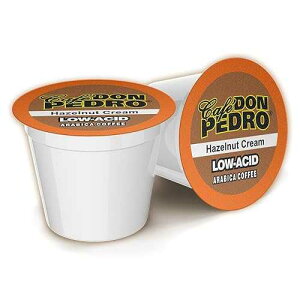 Cafe Don Pedro Hazelnut Cream Low Acid Coffee Pods - Compatible with Keurig K-cup Coffee Maker, 100% Arabica, Battles Heartburn, Acidic Reflux, 72 count
