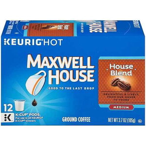 Maxwell House House Blend Medium Roast K-Cup Coffee Pods (72 ct Pack, 6 Boxes of 12 Pods)