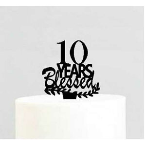 10�΂̒a�����L�O�j���N�P�[�L�f�R���[�V�����g�b�p�[ CakeSupplyShop 10th Birthday Anniversary Blessed Years Cake Decoration Topper