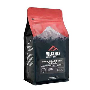 Volcanica Coffee Costa Rica Decaf Tarrazu Coffee, Whole Bean, Swiss Water Processed, Rainforest Certified, Fresh Roasted, Kosher, 16-ounce