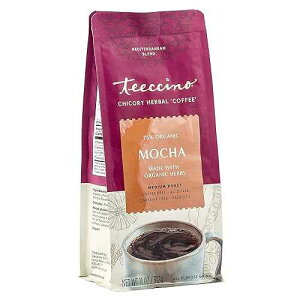 Teeccino Mocha Chicory Coffee Alternative - 11 Ounce - Ground Herbal Coffee That�fs Prebiotic, Caffeine-Free & Acid Free, Medium Roast