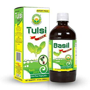 BASIC AYURVEDA Holy Basil (Tulsi) Juice | Extracted from Organic Tulsi Leaves | Herbal Juice for Skin Health | No Sugar Added | Support Healthy Digestion & Immunity | 16.23 Fl Oz (480ml)