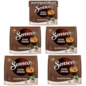 Senseo Extra Strong Dark Roast Coffee Pods, 5 Packs, 80 Count, Intense Dark Flavor, Crema Layer on Top, Compatible with PeleCom Machine