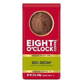 Eight O'Clock Coffee 50% Decaf Ground Coffee, Medium Roast, 12 Ounce (Pack of 6) - Half-Caf Coffee, Kosher Certified