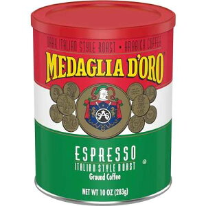 Medaglia D'Oro �C�^���A�� ���[�X�g �G�X�v���b�\ �X�^�C�� �O���E���h �R�[�q�[�A10 �I���X (12 �p�b�N) Medaglia D'Oro Italian Roast Espresso Style Ground Coffee, 10 Ounces (Pack of 12)