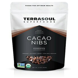 Terrasoul スーパーフード 生のオーガニック クリオロ カカオニブ、1 ポンド Terrasoul Superfoods Raw Organic Criollo Cacao Nibs, 1 Pound