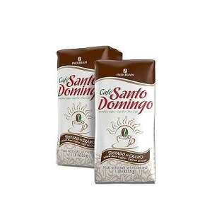 Cafe Santo Domingo INDUBAN Cafe Santo Domingo, 16 oz Bag, Whole Bean Coffee, Medium Roast - Product from the Dominican Republic (Pack of 2)