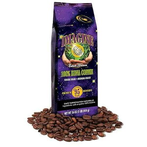 Imagine 100% Kona Coffee Imagine Kona Coffee Whole Bean | Arabica Kona Beans | Top Grade Air Roasted Organic Coffee Beans | Medium Dark Roast | Organic Whole Bean - 16oz