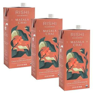 Rishi Tea Masala Chai Latte - Organic Black Tea Concentrate, Easy-to-Serve Hot or Iced Chai Mix - 32 fl oz Carton, 8 Servings (Pack of 3)