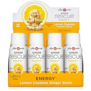 Ginger Rescue Shots by The Ginger People ? Energy Boosting, Caffeine Free Energy, Digestive Heath, Lemon & Cayenne Flavor, 2 Fl Oz (Pack of 12)