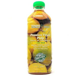 Jungle Pulp Passion Fruit Puree Costa Rica Blend, Topping, Flavoring, Better Than Syrup, For Cocktails, Pastries, Smoothies and Cooking 33.8oz/1 Liter.