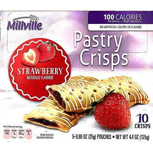 �~���r�� �y�X�g���[ �N���X�v �i�`�������t���[�o�[ (10�{) (�X�g���x���[) Millville Pastry Crisp Naturally Flavor (10 Bars) (Strawberry)