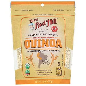 Bob's Red Mill �Ė����\�ȃI�[�K�j�b�N �z���C�g �L�m�A�A13 �I���X (6 �p�b�N) Bob's Red Mill Resealable Organic White Quinoa, 13 Ounce (Pack of 6)