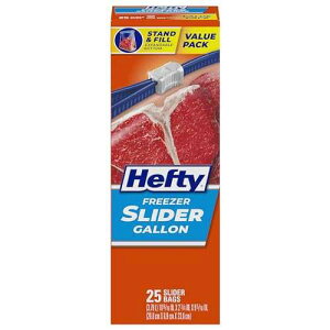 Hefty Slider Freezer Storage Bags, Gallon Size, 25 Count (Pack of 9), 225 Total