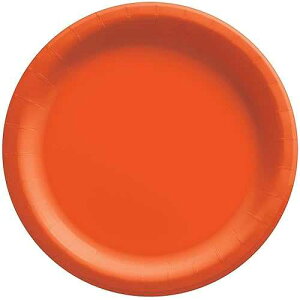 Amscan Orange Peel Round Paper Plates - 6.75 (50 Pc) - Sturdy & Eco-Friendly Party Essentials - Perfect for Celebrations & Events