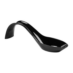 Restaurantware 5 Inch x 1.25 Inch Amuse Bouche Spoons, 100 Stiletto Appetizer Spoons - Disposable, Serve Samples, Starters, Or Snacks, Black Plastic Tasting Spoons, For Weddings or Catering