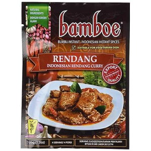 bamboe - RENDANG - �C���h�l�V�A�� �h���C �J���[ �y�[�X�g - �C���h�l�V�A�� �C���X�^���g �X�p�C�X - 6 x 1.2 �I���X /36 g - Bamboe �ɂ��C���h�l�V�A���i bamboe - RENDANG - INDONESIAN DRY CURRY PASTE - INDONESIA